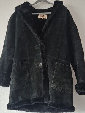 Women’s M Black Shearling Coat